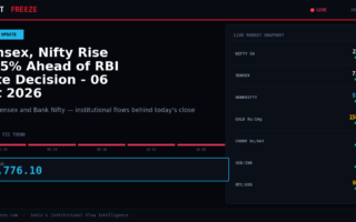 Sensex, Nifty Rise 0.95% Ahead of RBI Rate Decision – 06 Oct 2026