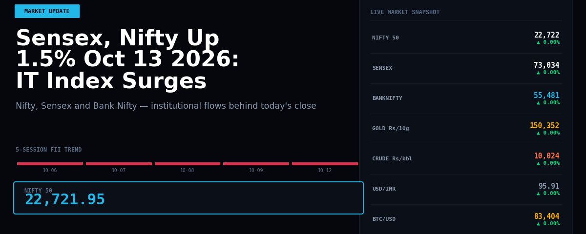 Sensex, Nifty Up 1.5% Oct 13 2026: IT Index Surges