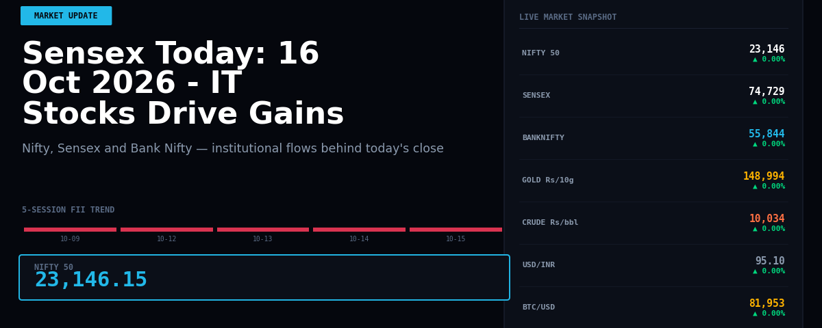 Sensex Today: 16 Oct 2026 – IT Stocks Drive Gains