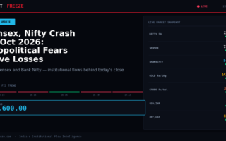 Sensex, Nifty Crash 23 Oct 2026: Geopolitical Fears Drive Losses