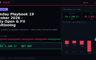 Monday Playbook 19 October 2026 – Nifty Open & FII Positioning