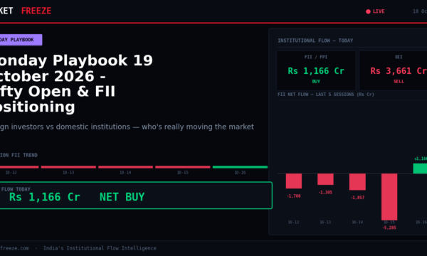 Monday Playbook 19 October 2026 – Nifty Open & FII Positioning